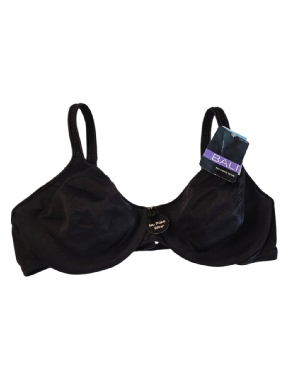 Bali Seamless No Poke Underwire Bra 38C NWT Style 3240 Neutral Black Plus Size